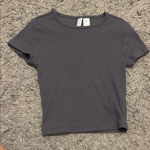 Gray Ribbed Tee
